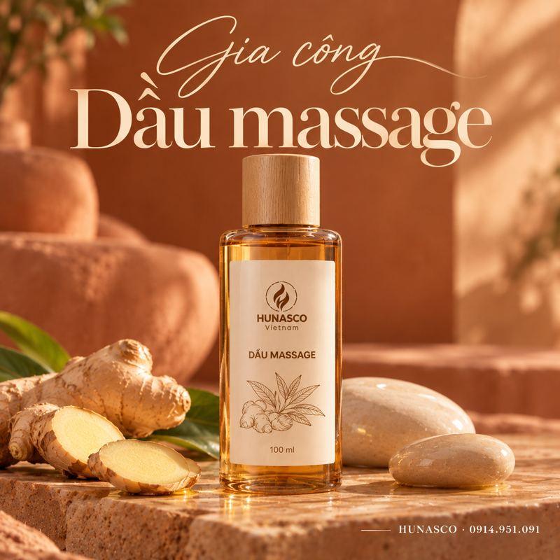 Gia công dầu massage thảo dược làm ấm